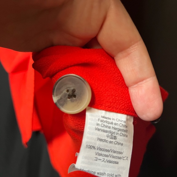 Madewell Women's Red Side Button Skirt - Picture 7 of 10